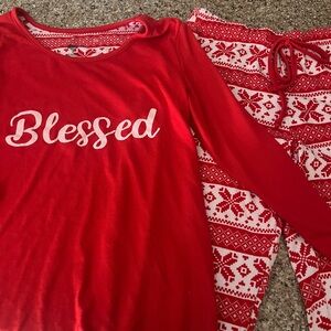 Mistle Toes 2 piece pajama set  'Blessed”